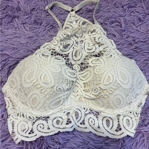Victoria's Secret Cream Lace Halter Bralette
